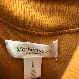 Mustard off the shoulder maternity dress